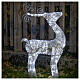 Reindeer-shaped decoration with 60 cold LED lights and silver glitter h.93 cm s1