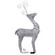 Reindeer-shaped decoration with 60 cold LED lights and silver glitter h.93 cm s4