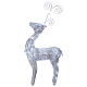 Reindeer-shaped decoration with 60 cold LED lights and silver glitter h.93 cm s5