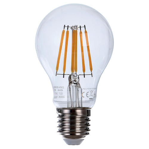 LED lightbulb 8W teardrop E27 filament 1