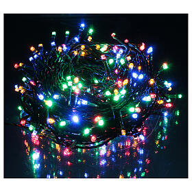 Ice white and multicoloured LED light chain with play of lights