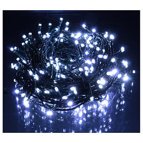 Ice white and multicoloured LED light chain with play of lights