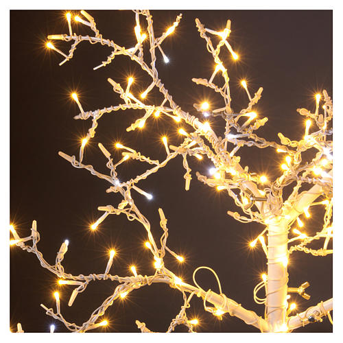 Albero di Natale Luminoso Ciliegio per Esterno 90 LED 100 cm Bianco Freddo Caldo