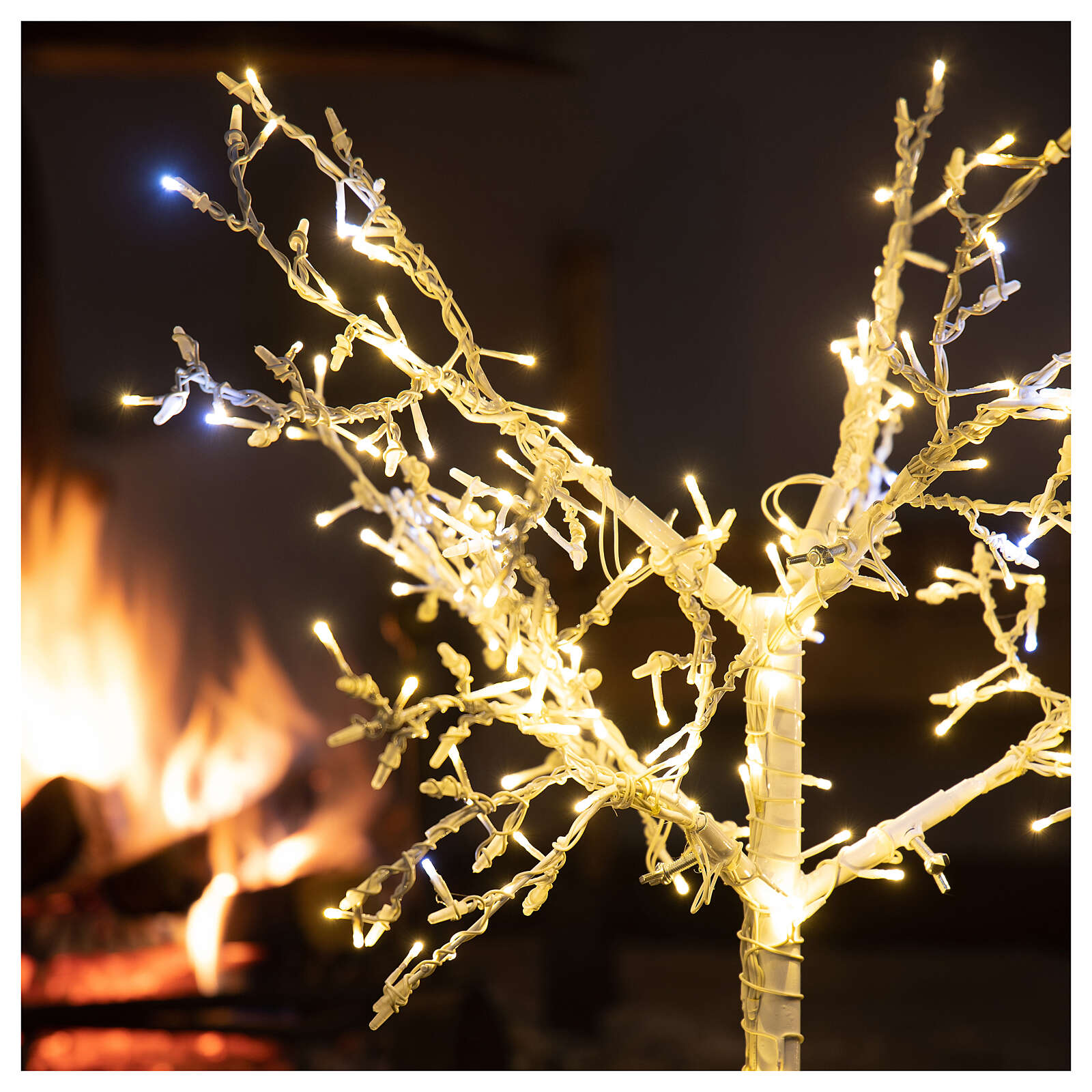 White Metal Christmas Tree With Lights 