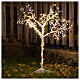 Metal Christmas tree with lights 90 cm, 210 LEDs warm and cold white outdoor s1