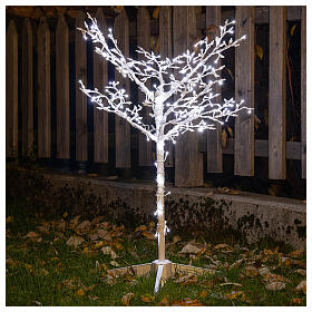 Arbre lumineux de Noël métal 90 cm 210 LED blanc froid extérieur