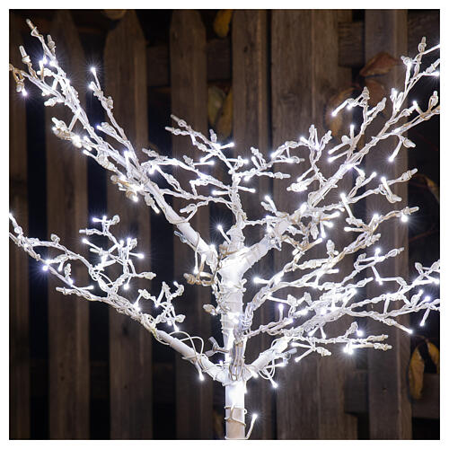 Albero luminoso Natalizio metallo 90 cm 210 LED bianco freddo esterno 2