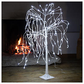 Árvore luminosa Natal salgueiro-chorão 120 cm 240 LED branco frio exterior