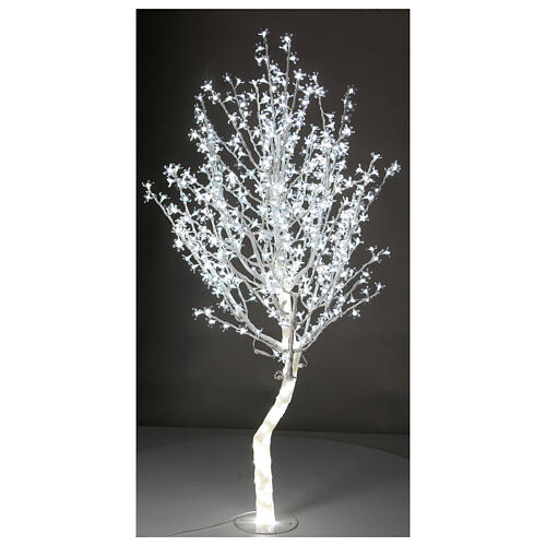 Arbre Lumineux LED Intérieur/Extérieur - 220 Cm, 240 LEDs - Fonction Mémoire - Blanc Froid - IP44 - Déco Noël