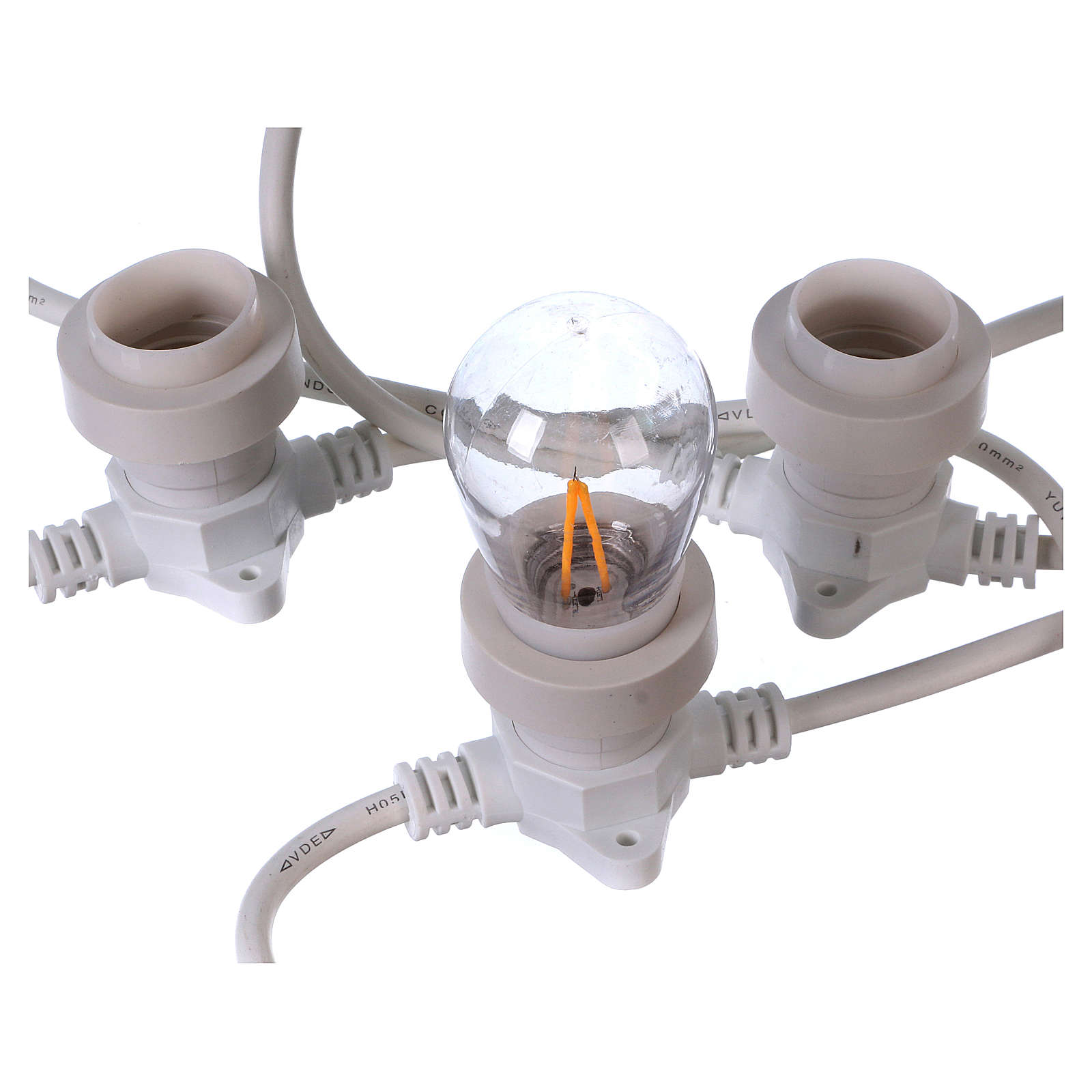 Cable for light bulbs E27 contacts, 10 m white online sales on