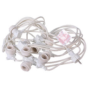 Câble avec soquets E27 blanc 10 m pour éclairage Noël