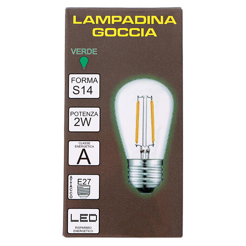 Green drop light bulb E27 for lamp holder chains 2