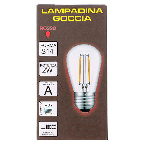 Red drop light bulb E27 for lamp holder chains 2