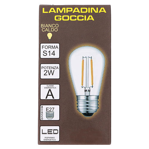 Warm white drop light bulb E27 for lamp holder chains 2