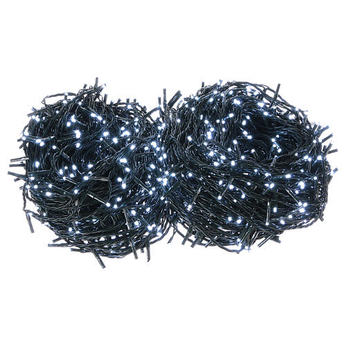 Świąteczne światełka z 1000 białymi diodami LED na zielonym przewodzie, do użytku wewnętrznego i zewnętrznego 2