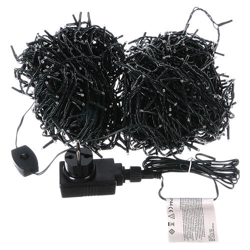 Christmas lights green cable 1000 warm white LEDS external switch 100m 6