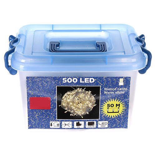 Christmas lights 500 warm white LEDs with switch for outdoor 50 m 4
