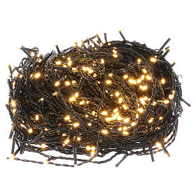Christmas lights green cable 500 warm white LEDs, external remote 50 m