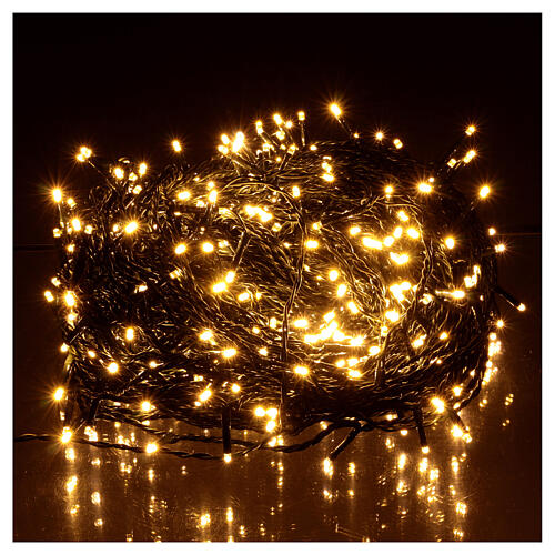 Guirlande Lumineuse à 500 Boules LED Blanc Chaud sur Câble Vert
