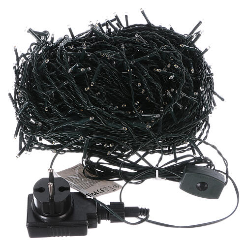 Christmas lights green cable 500 warm white LEDs, external remote 50 m 6