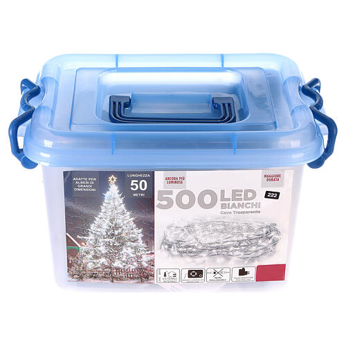 Christmas lights 500 cold white LEDs with switch for outdoor 50 m 4