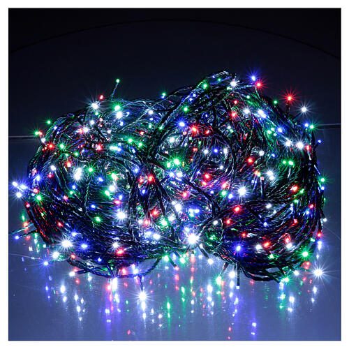 Guirlande lumineuse câble vert 1000 LED multicolores extérieur boîtier de commande 100 m 1