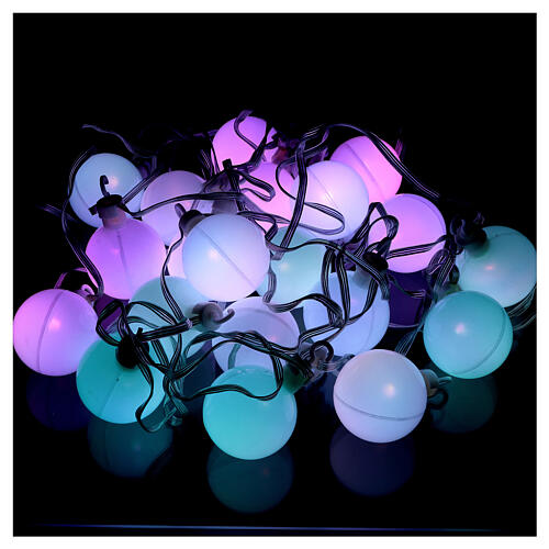 Christmas globe lights 20 multi-color with external flash control unit 7.6 m 1