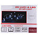 20 drop Christmas LEDs light in white, battery powered s3