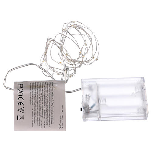 Christmas string lights, 20 warm white LEDs battery operated 4