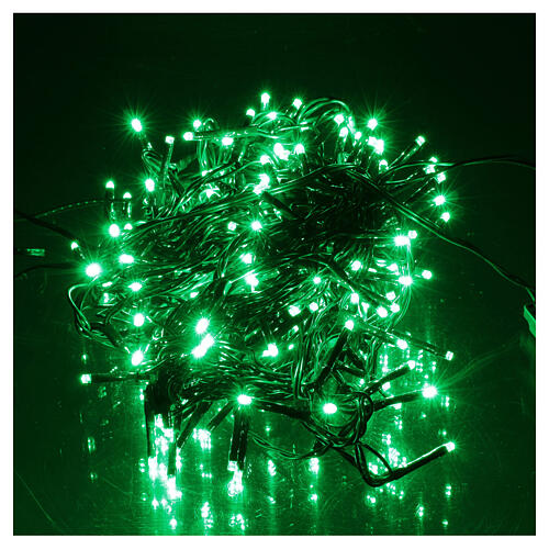 Luz Navideña cadena verde 192 led verdes exterior flash control unit 8 m 1