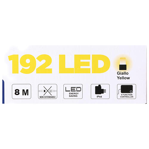 Christmas lights 192 yellow LEDs with control unit 8 m 4