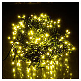 Guirlande Noël chaîne verte 192 Leds jaunes extérieur boîtier programmes lumineux 8 m