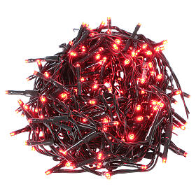 Christmas lights green wire, 192 red LEDs with flash control unit 8 m
