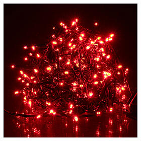 Christmas lights green wire, 192 red LEDs with flash control unit 8 m