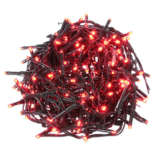 Christmas lights green wire, 192 red LEDs with flash control unit 8 m 2