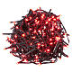 Christmas lights green wire, 192 red LEDs with flash control unit 8 m s2
