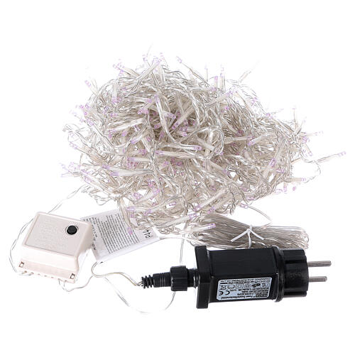 Christmas string lights, 400 purple LEDs with control unit 8 m 