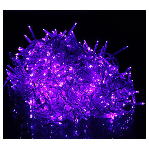 Guirlande Noël chaîne 400 Leds violets extérieur boîtier programmes lumineux 15 m 1