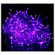 Guirlande Noël chaîne 400 Leds violets extérieur boîtier programmes lumineux 15 m s1
