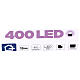 Pisca-pisca corrente branca 400 LED roxos exterior unidade de controlo 15 m s3