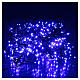 Guirlande Noël chaîne verte 400 Leds bleus extérieur boîtier programmes lumineux 15 m s1