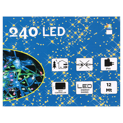 Christmas string lights, 240 multicolour LEDs with external switch 12 m 3