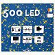 Pisca-pisca corrente branca 500 LED multicores exterior interruptor 25 m s3
