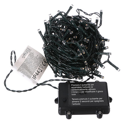 Lampki choinkowe, łańcuch 160 LED, ciepła biel, do użytku zewnętrznego, na baterie, 16 m 5