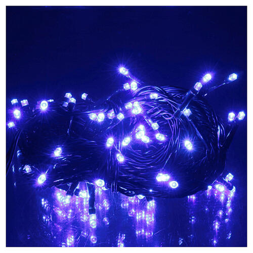 Battery operated Christmas string lights, 100 blue LEDs 10 m 1
