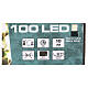 Luce Natalizia catena verde 100 led bianchi caldi esterni batterie 10 m s3