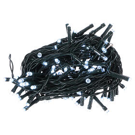 Battery operated Christmas lights green wire, 100 white LEDs 10 m