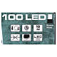 Pisca-pisca cabo verde 100 LED brancos para exterior pilhas 10 m s3