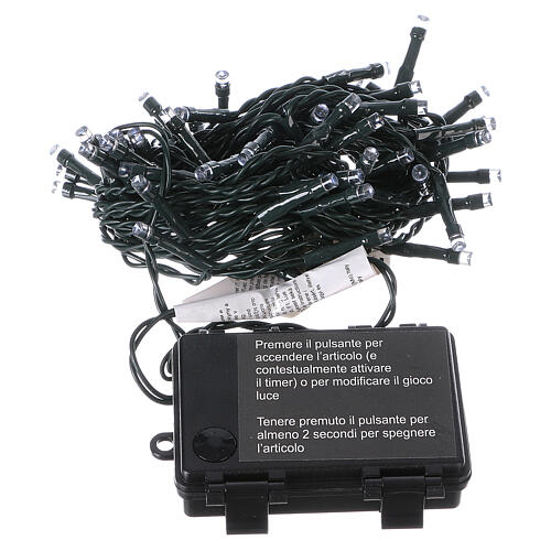 Świąteczne lampki, zielony łańcuch, 60 białych LED, do użytku na zewnątrz, długość 6 m 5