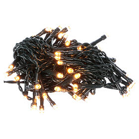 Battery powered Christmas lights green wire, 60 warm white LEDs 6 m